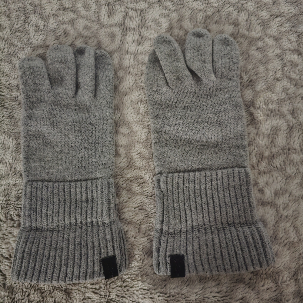 All Saints Gray Knit Gloves